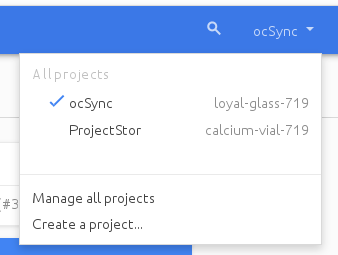 Google Drive app "create project" screen