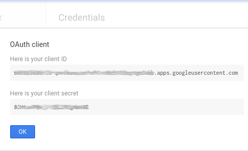 Client ID and client secret.