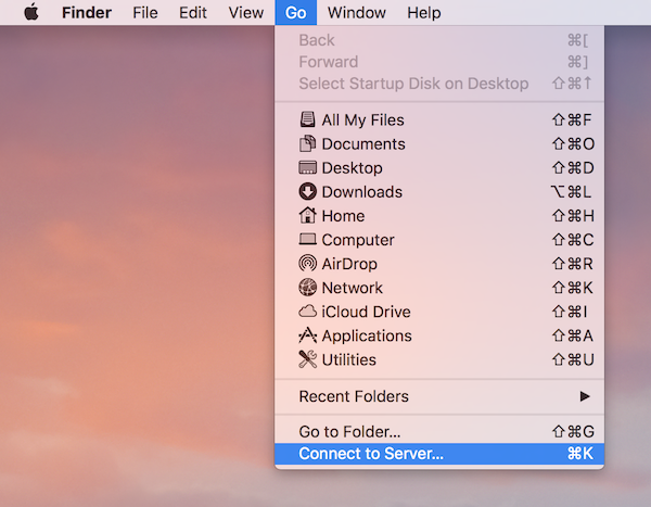 Screenshot of entering your Nextcloud server address on Mac OS X